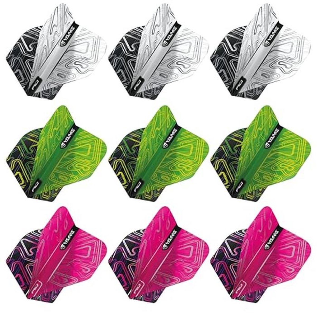 Dubbele Yin Yang Dart Flights - 3 Sets (9 Stuks)
