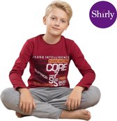 Pyjama Garçon - Ensemble pyjama - Katoen - Rouge - Intelligence Supérieure - 8015 _ 11-12 ans