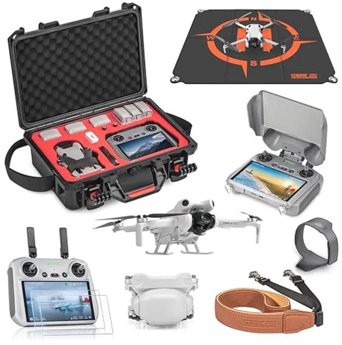 Mini 4 Pro Drone Accessoireset - Harde Koffer met Landingsplaats en Displaybescherming