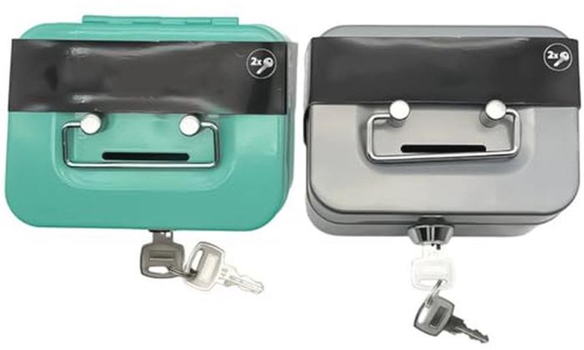Mini Geldcassette met Slot - Veilige Spaarpot voor Kinderen (2 stuks)