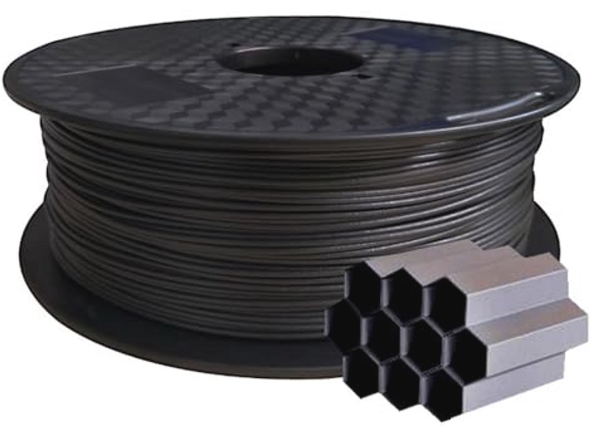 PETG Koolstofvezel 3D Printer Filament 1.75mm Zwart 1KG