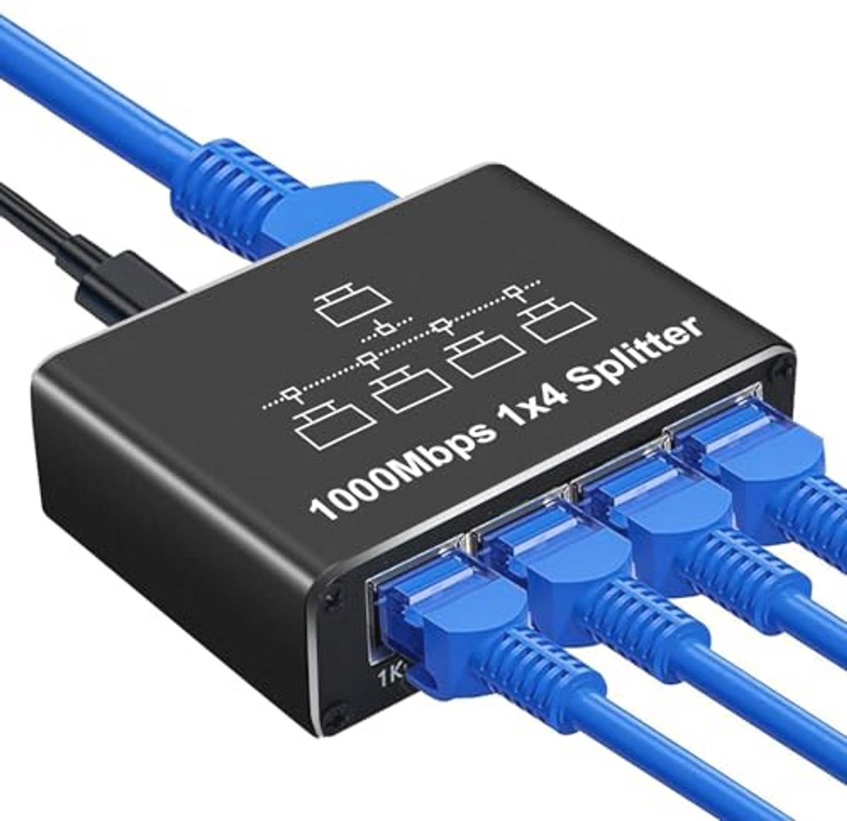 Ethernet Switch 1 naar 4 met 1000 Mbps LAN - Verbind tot 4 Apparaten Gelijktijdig