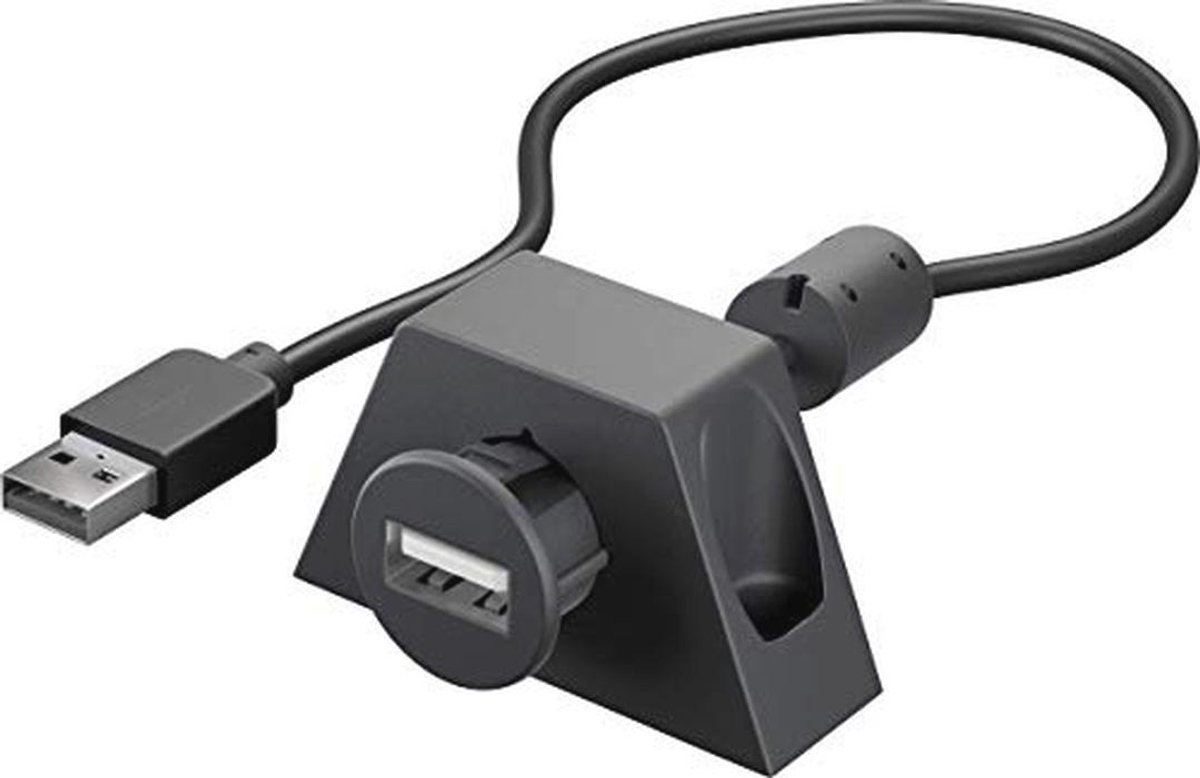 USB 2.0 Hi-Speed verlengkabel met montagehouder 1,2 m zwart