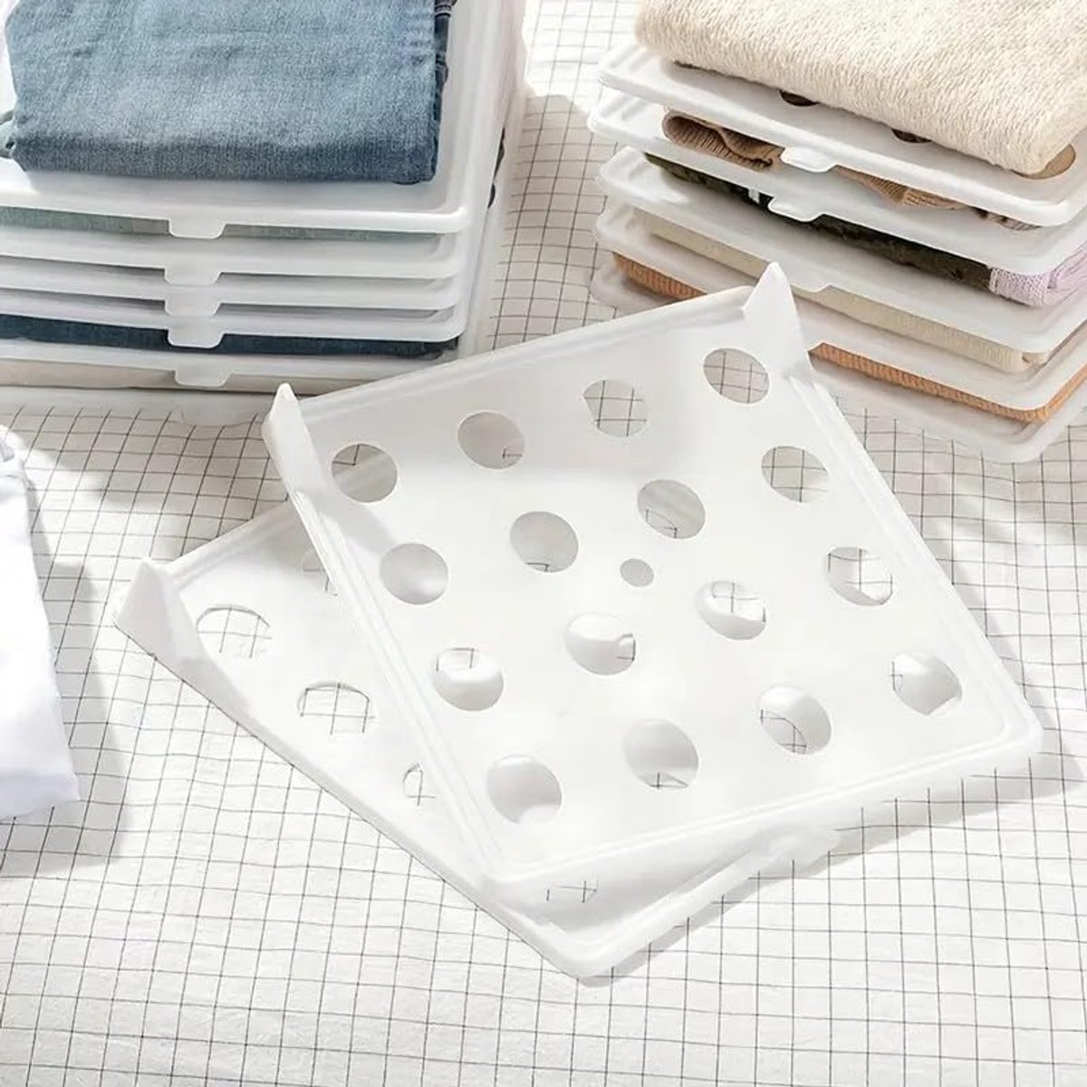 Candala T-shirt-organizer, stapelbaar, stapelbare wardrobe organizer voor volwassenen en kinderen, closet organizer, 20 stuks, perfect voor een nette kledingkast