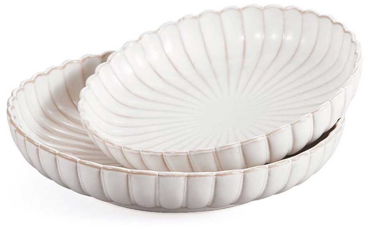 Bloomy Serveer- en Saladeschaal Set - 24 & 28cm - Porselein