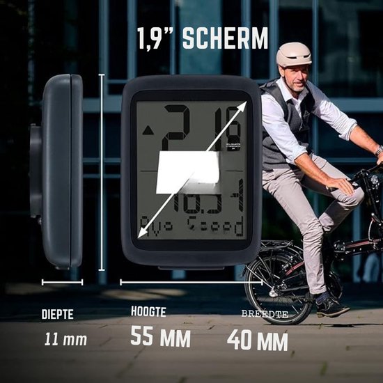 Kilometerteller MMP® Kilometerteller Fiets - Kilometerteller - Zwart - 5cm x 2cm x 6cm ...