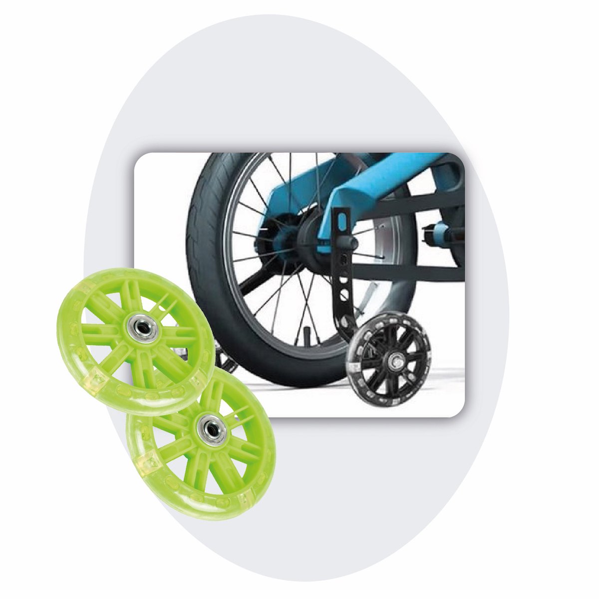 Voltano Zijwieltjes LED Verlichting – Groen – 12-20 inch Zijwielen