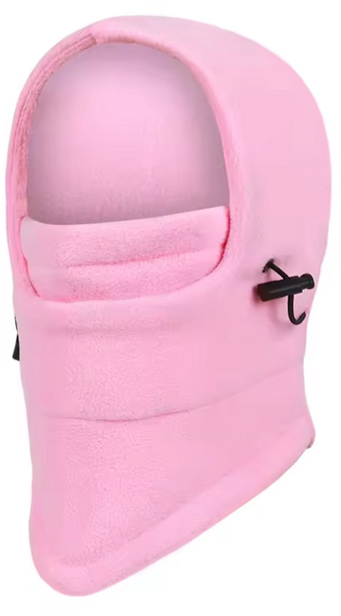 Fleece Bivakmuts Wintermuts Motormasker Balaclava Wintersport Unisex Roze