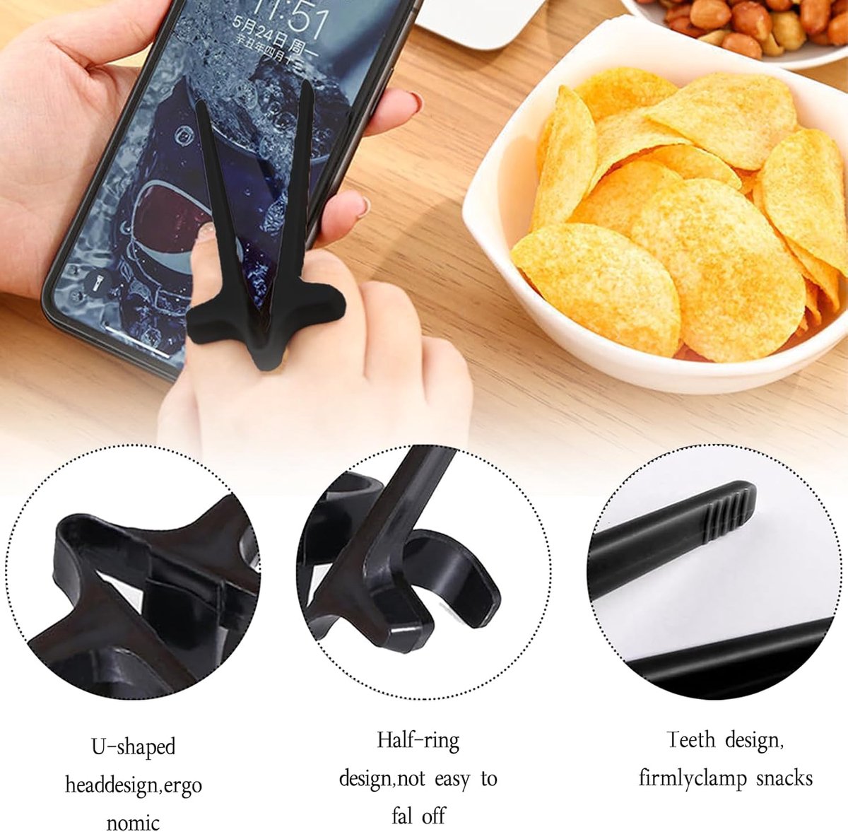 4-Pack Plastic Vingerstokjes - Innovatieve Snackstokjes - Geen Vuile Handen Geschikt Voor Game En Tv Snacks