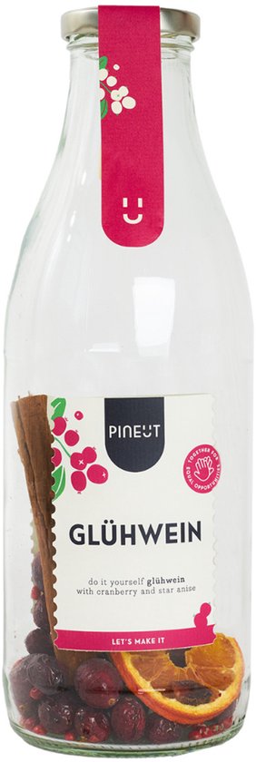 Pineut ® Glühwein Rood - Glühweinkruiden - Rode Wijn - Kaneel, Steranijs, Kardemom & Kruidnagel - Winters drankje - DIY Pakket - Warm & Gezellig Genieten