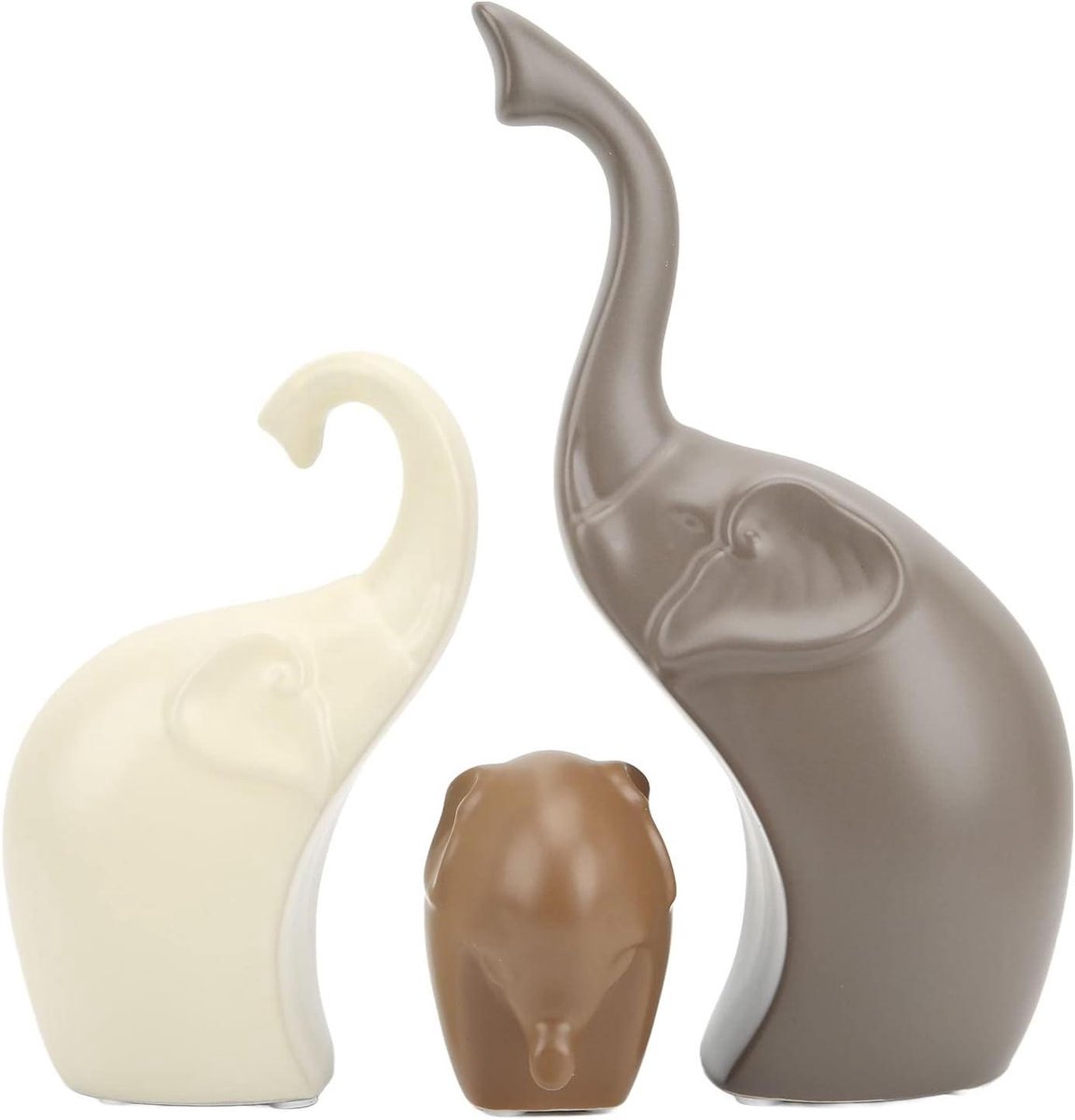 Cosensi - Olifant Figuur Levendig en Waterdicht - Moderne Stijl Decoratief Standbeeld Rijkdom en Geluk - Thuis en Kantoor Decoratie 23 cm - Set van 3