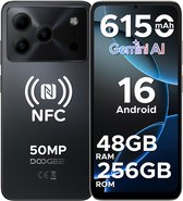 DOOGEE Note 56 Plus - Smartphone - Telefoon - 48 GB RAM+ 256 GB ROM (2TB/TF) - 50 MP camera - 6150 mAh/18W - 6.56 inch 90Hz - Gemini AI - Widevine L1 - NFC - Face ID - Vingerafdruk - GPS - Zwart