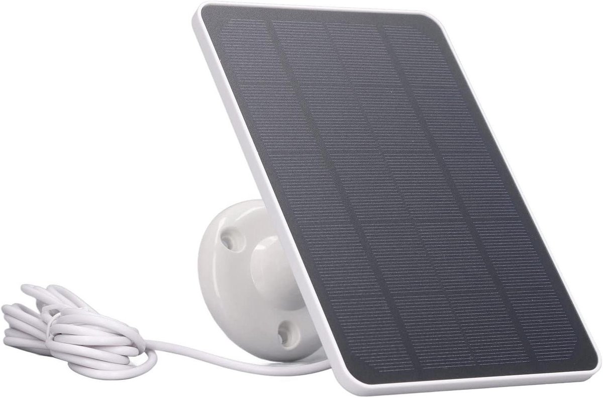 Cosensi - Zonnelader voor Beveiligingscamera's met USB, Waterdicht en Verstelbaar - Wit