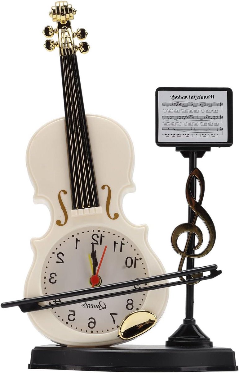 Cosensi - Vioolwekker Desktop Tafelklok Nieuwigheid Nachtkastje Ornament Beeldje - Thuis Woonkamer Decoratie Geschenken