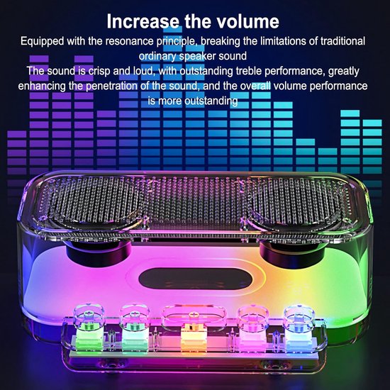 Bluetooth Speaker Met RGB Licht - IPX5 Waterbestendig + Mechanische Knoppen - Stereo Speaker / Draagbare Speaker / Mobiele Audio Apparaat - Ideaal voor Telefoons, Tablets, Laptops & Feestelijke Sfeer van Merkloos — afbeelding 3