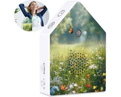 Vogelgeluiden Huisje - Vogelhuisje Met Geluid - Met Bewegingsmelder - Aanpasbaar Volume - 10,8 x 3,7 x 15 cm - 4 Natuurlijke Vogel - Timer - Vogelhuisje - Sensor - Toilet, Badkamer, gang, kantoor - Geweldig Cadeau voor Vrouw & Man - Vlinder Deluxe