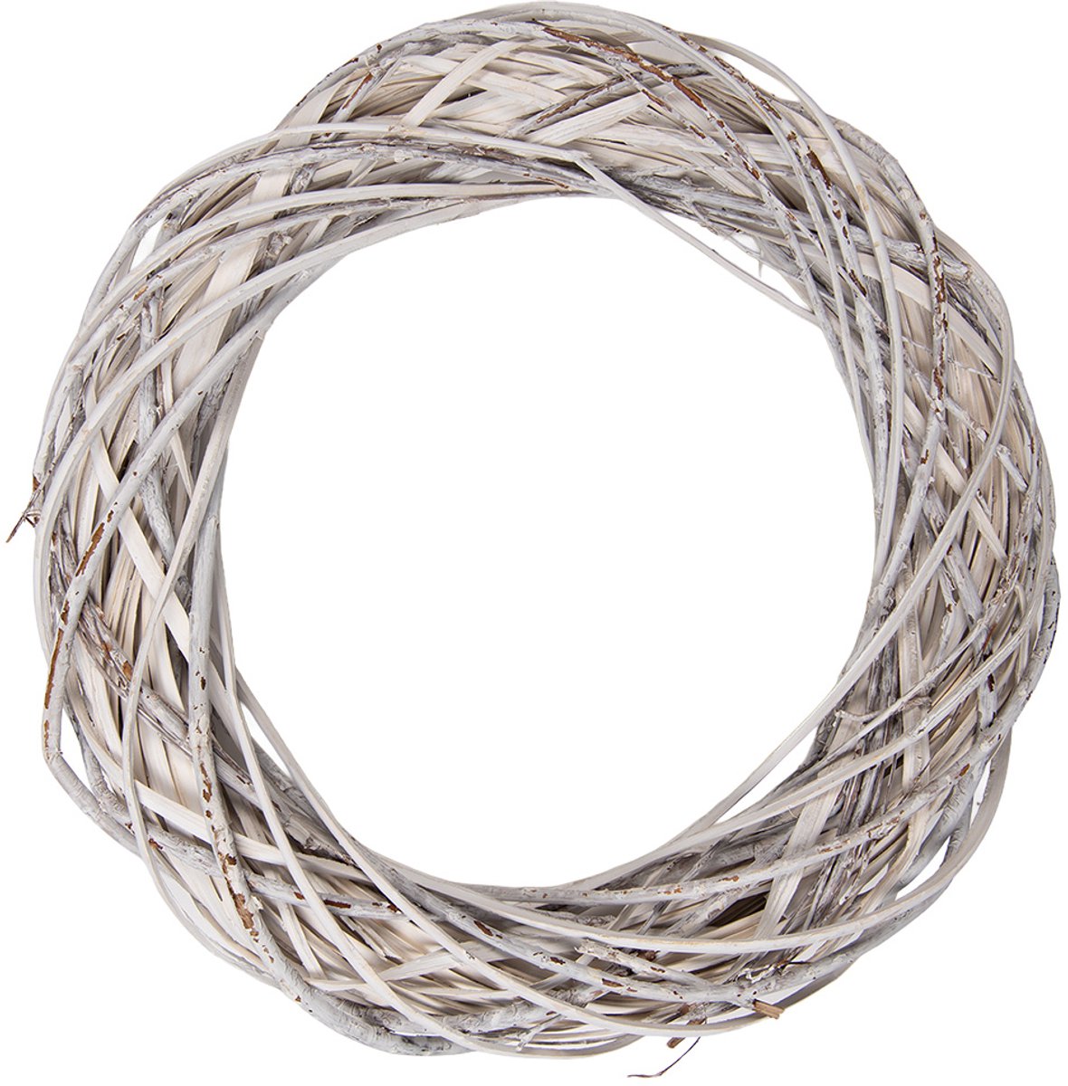 Clayre & Eef Krans Ø 40x8 cm Wit Rotan