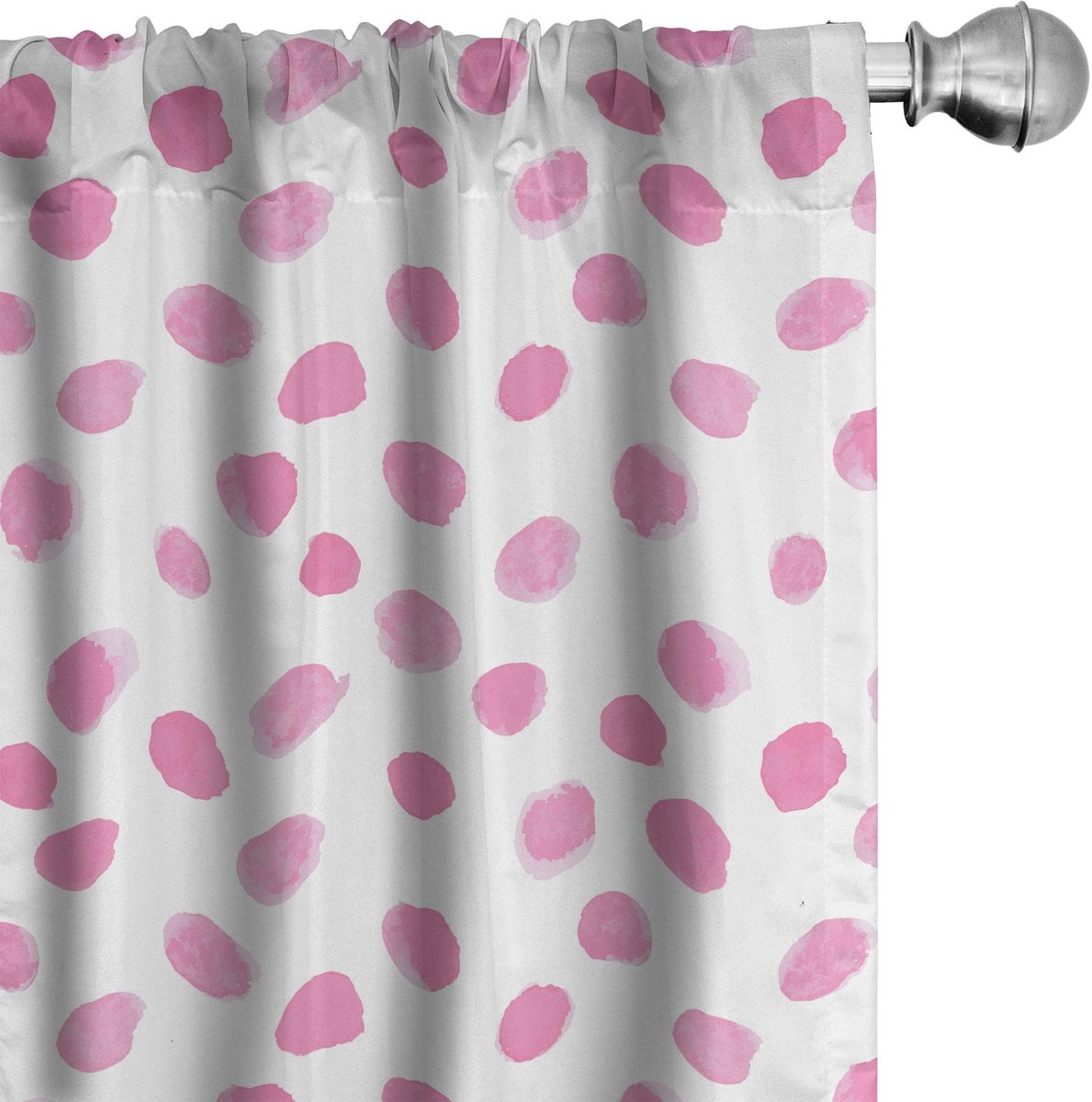 ABAKUHAUS pastel gordijnen – 2-delige set 75x245 cm – roze en wit
