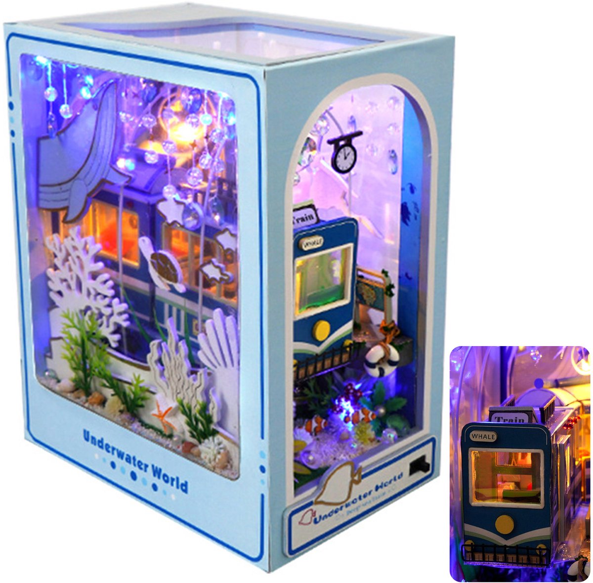 OKWISH Houten Modelbouw Bouwset – DIY Book Nook Met LED-Licht – 3D Boek Modelbouw Miniatuur Huisje – Creatief Cadeau Set – Hout – Multicolor