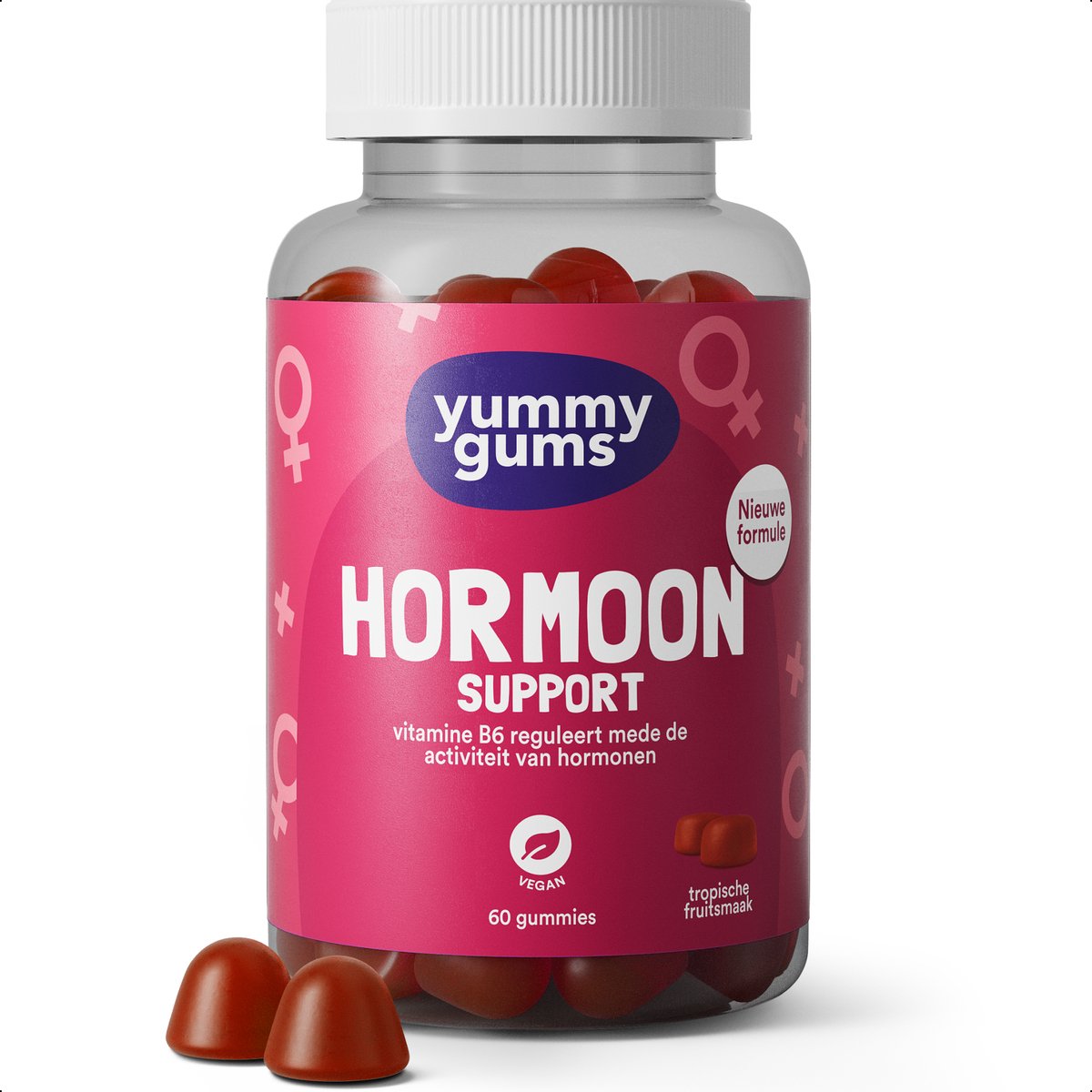 Yummygums • Hormoon Support voor vrouwen • vegan • Met B vitamines en kruidenextracten • 60 gummies