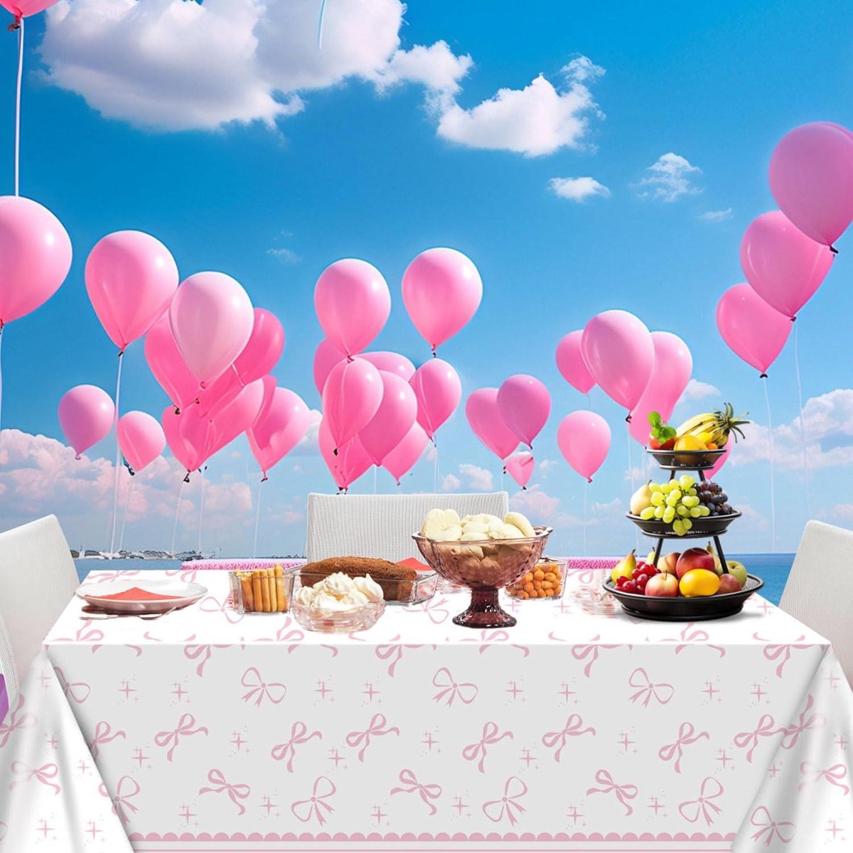 Roze plastic tafelkleed voor verjaardagsfeest, babyshower en bruiloft - Set van 4