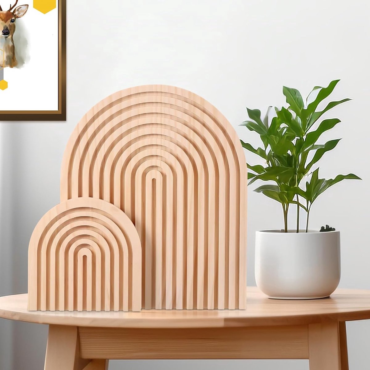 Stunq® Houten Decoratieve Planken Set - Multifunctionele Opslagoplossing voor Thuis en Keuken