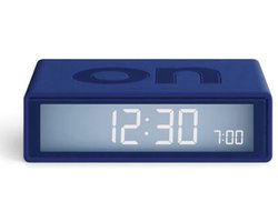Lexon Flip Classic ON OFF omkeerbare oplaadbare Wekker - Donker Blauw