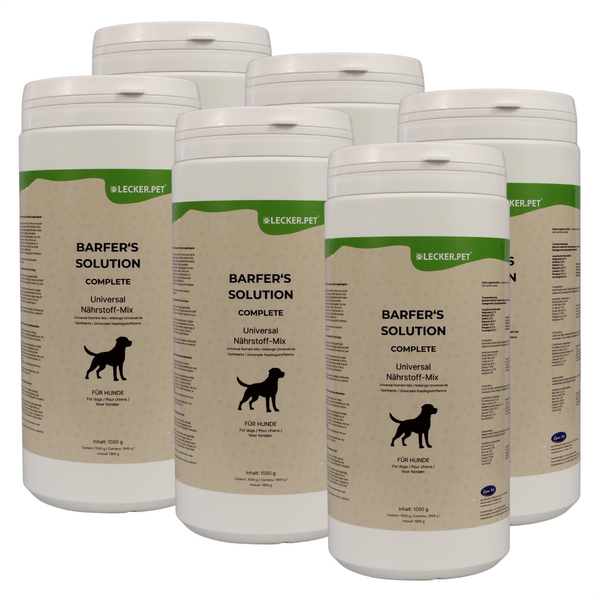 Lyra Pet 1 kg Lecker.Pet® Barfer's Solution Complete Universele Voedingsmix Poeder voor honden