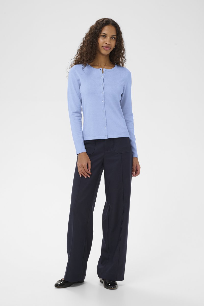 Saint Tropez A8661, MilaSZ R-Neck Cardigan Dames Trui - Kentucky Blue