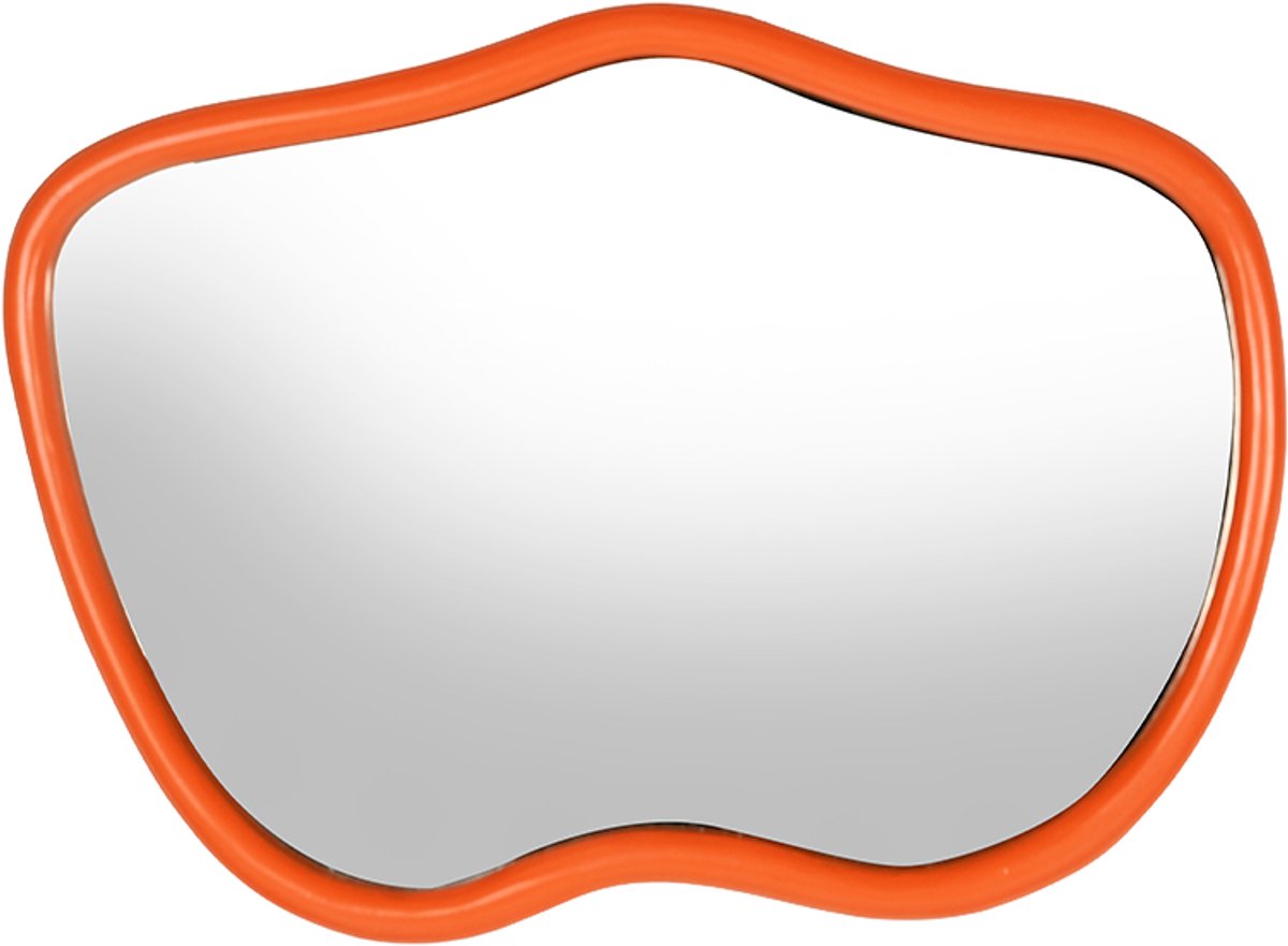 by Mooss - Spiegel - Orange - Oranje - 80x50cm - Organisch - Vrolijk - Trendy - Hip - Uniek