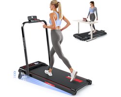 Loopband met 8% Helling - 1-12km/u Snelheidsbereik - Inklapbaar Loopband - 2-in-1 Walking Pad - met Afstandsbediening - Veiligheidssleutel - Tablet-/telefoonhouder.