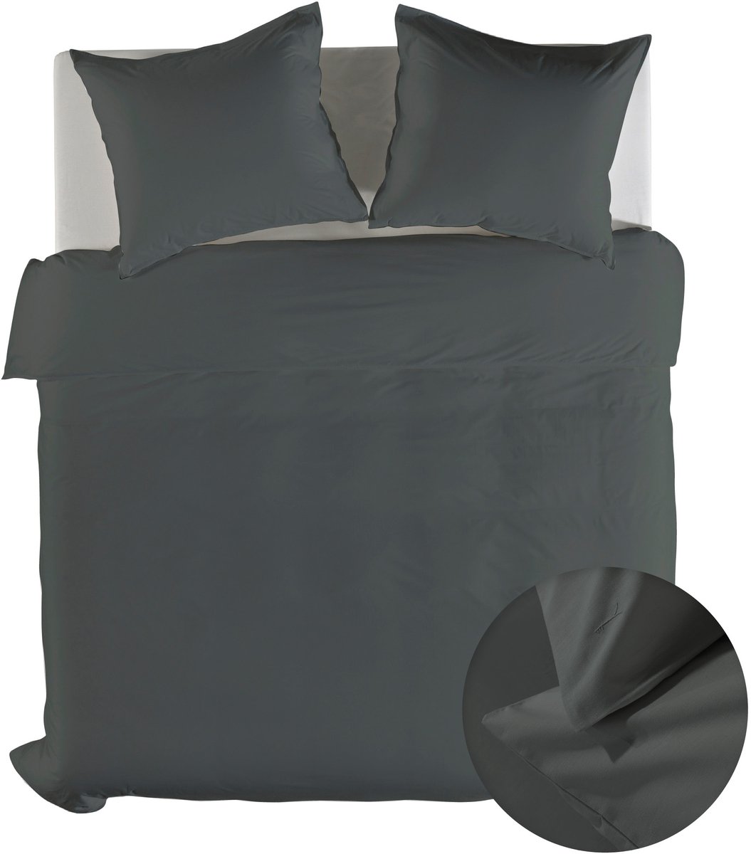 Yellow Dekbedovertrek Suite Casablanca - Katoen - Beluga Grey - 200x200-220 cm - 100% Katoen - Tweepersoons
