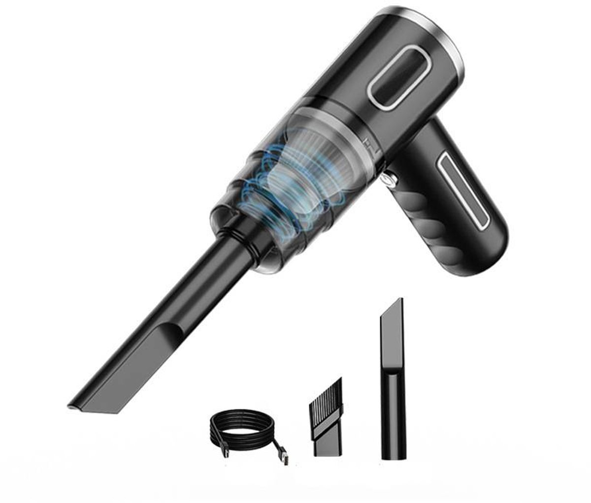 Draadloze Handstofzuiger Voor De Auto - Draagbare Oplaadbare Mini Autostoofzuiger - Zwart - 2 Opzetstukken - 29000Pa