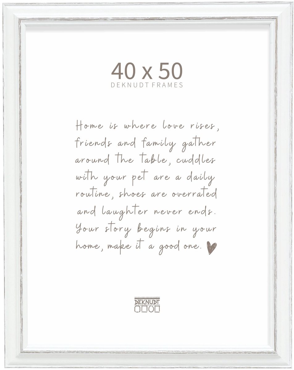 Deknudt Frames fotolijst S221H3 - wit met bruin accent - 40x50 cm