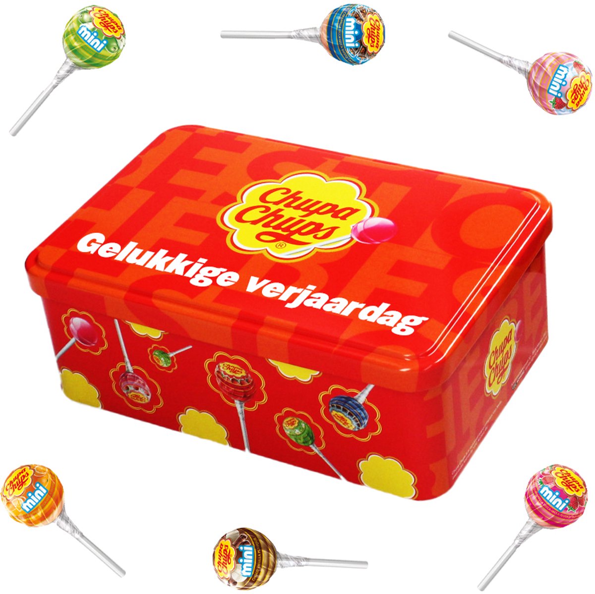 Chupa Chups Best of Mini candy collection box "Gelukkige verjaardag" - lollies - 70 stuks - 420g