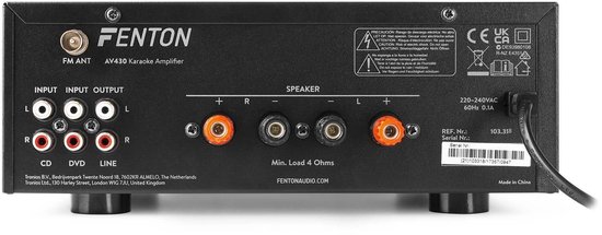 Stereo set - Fenton Bluetooth karaoke stereo set met versterker en speakers - 120W van Fenton — afbeelding 2