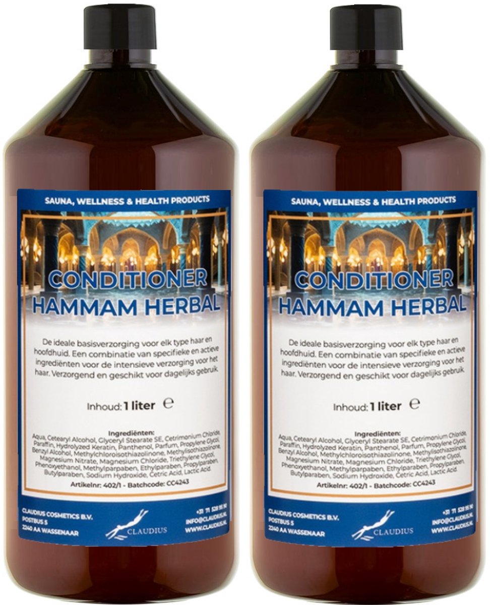 Hairconditioner Hammam Herbal 1 liter met dop - set van 2 stuks
