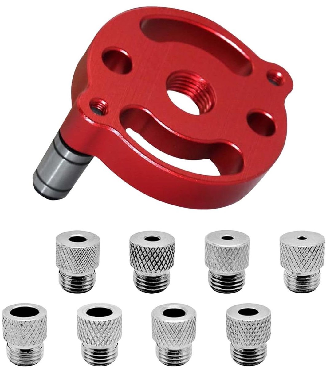 Cosensi - Boorsjabloon Middenvinder Aluminiumlegering Boorgeleiding Set 3-10mm Verticaal Boren - Meubelbouw en Centreerhulp
