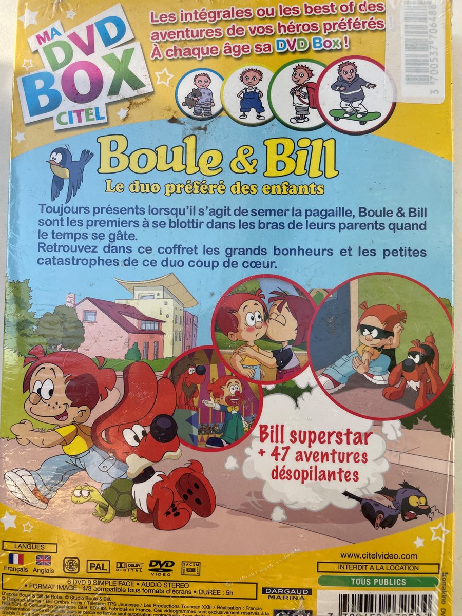 Boule & Bill DVD 6 stuks Nieuw!