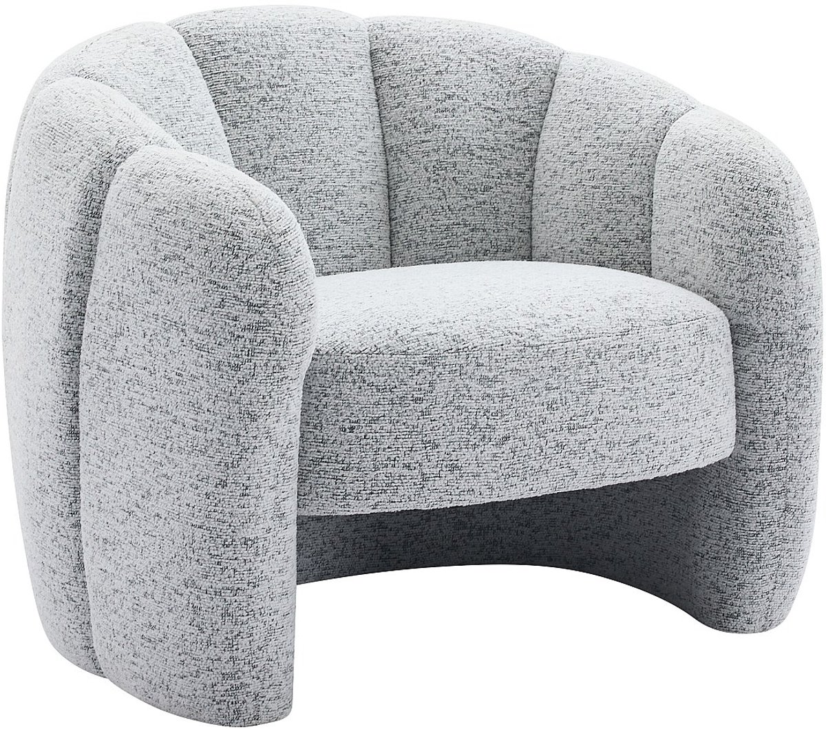 Vente-unique Schelpvormige stoel van grijze chenille-stof DELIPO