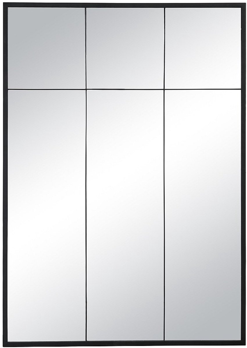 Vente-unique Spiegel industriële stijl - Staal - L105 x H150 cm - Zwart - BELLAGIO