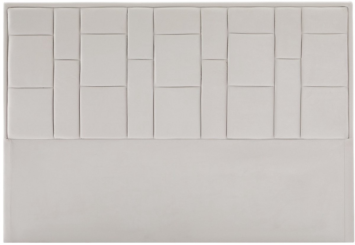 Vente-unique Hoofdbord 140 cm - Fluweel - Beige - HERMINE