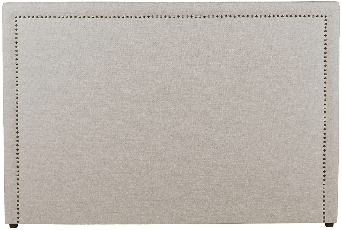 Vente-unique Hoofdeinde met studs ALVISE - Fluweeleffect - 160 cm - Beige
