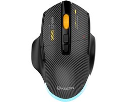DREILEX W601 Draadloze Gaming Muis – 12800 DPI, Programmeerbaar, RGB, Tri-Mode, Stil – Zwart