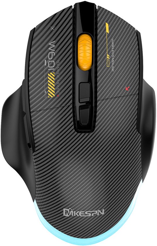 DREILEX W601 Draadloze Gaming Muis - 12800 DPI, Programmeerbaar, RGB, Tri-Mode, Stil - Zwart