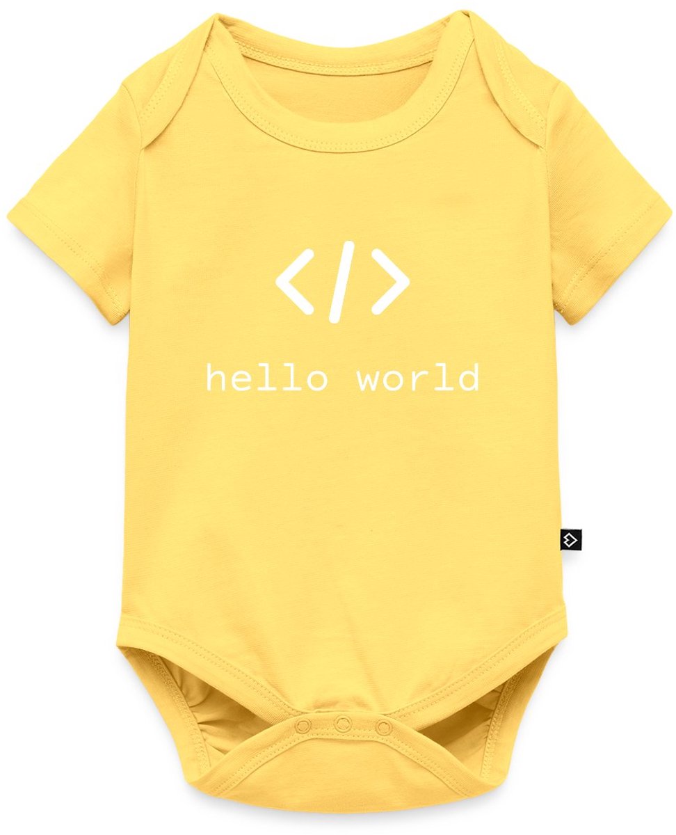 Hello World Programmeurs Baby Rompertje Met Korte Mouwen