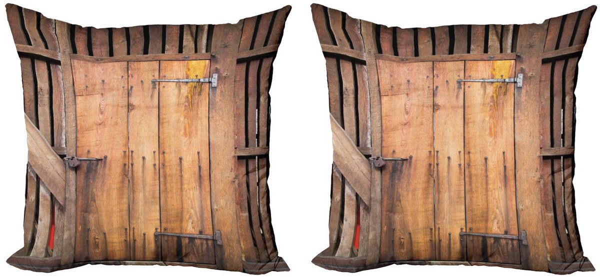 ABAKUHAUS Rustiek Kussenhoes 2x 40x40 – Dubbelzijdig bedrukt – Chocolade Schokolade