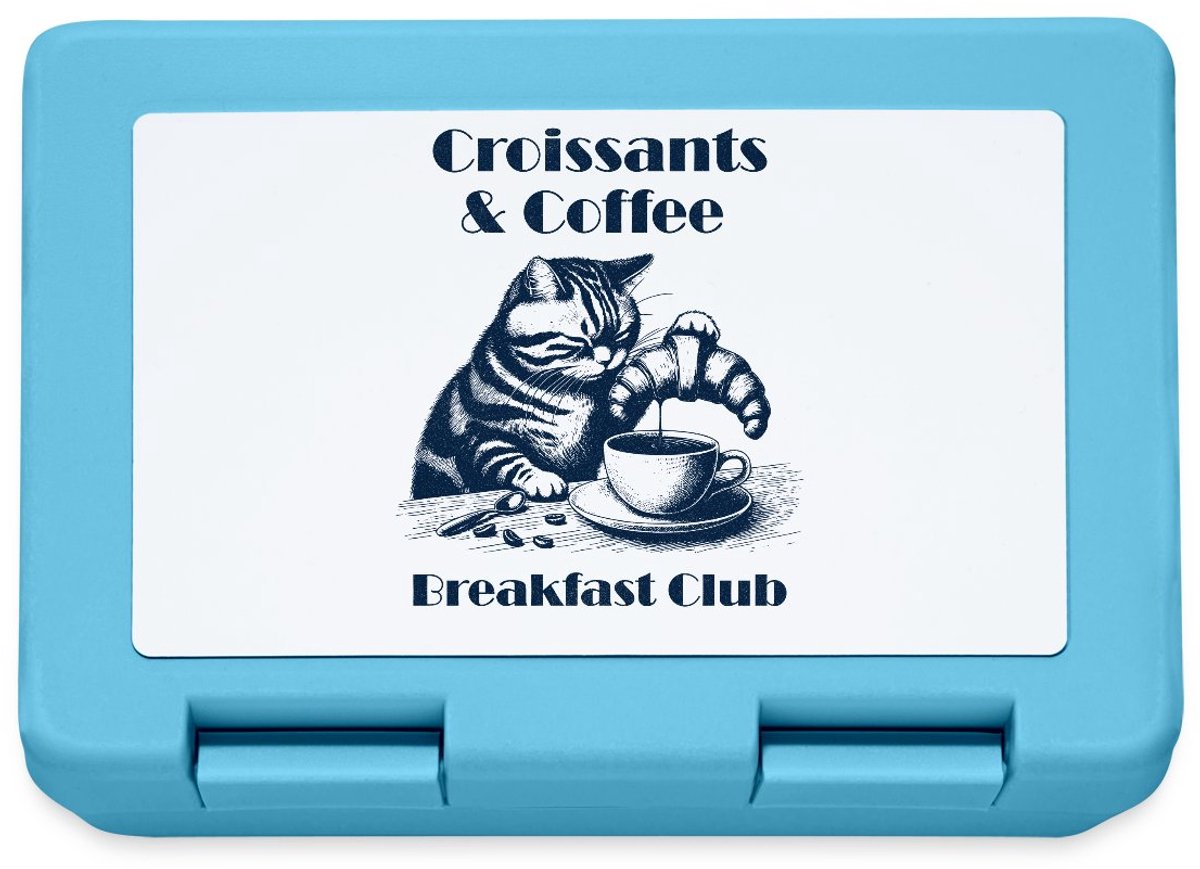 Koffie En Croissants Breakfast Club Met Kat Broodtrommel Lunchbox