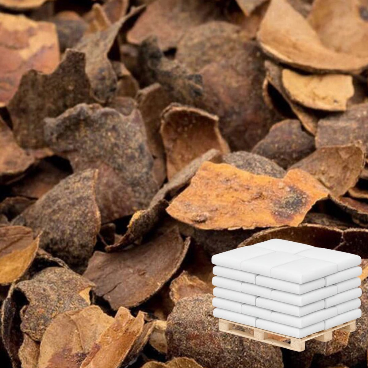 Cacaodoppen - 490 Liter - 7 zakken van 70L