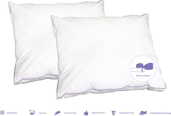 Cillows - Luxe hoofdkussen - Doseerbaar - Wasbaar - Anti Allergie - 80x80cm - 2 stuks